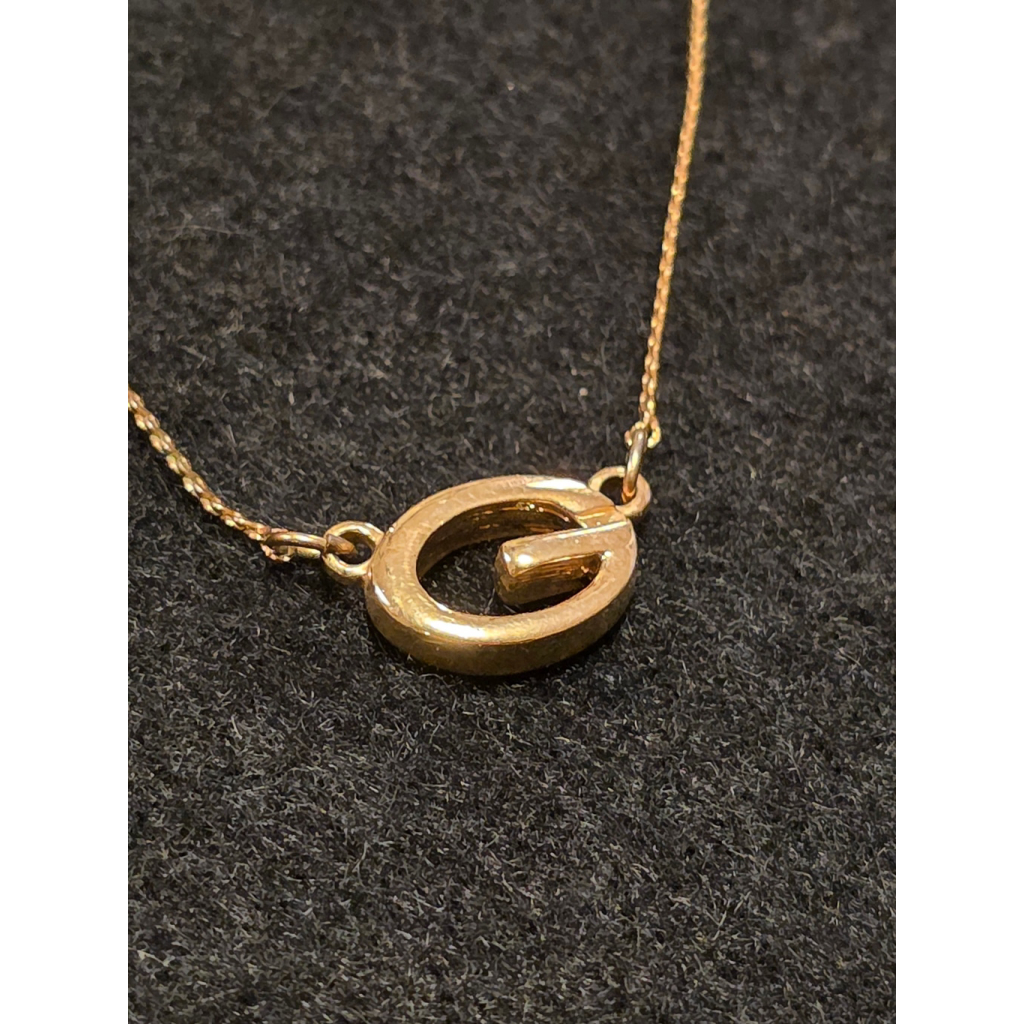 Vintage Givenchy Gold Tone G Logo Pendant Necklace - Archival 1980s